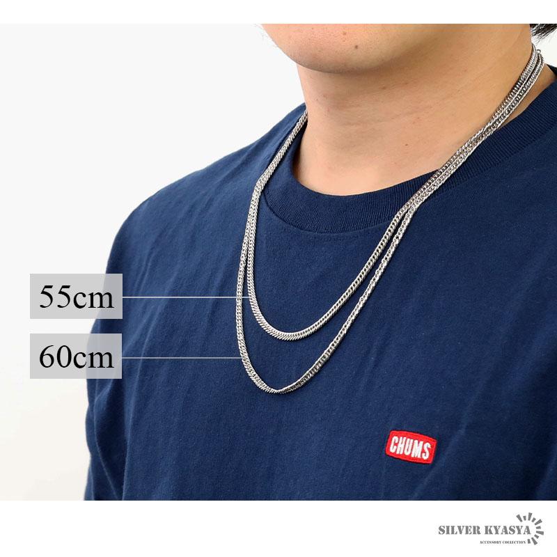 シルバー925 ダブル喜平チェーン ネックレス 幅4mm 50cm 喜平
