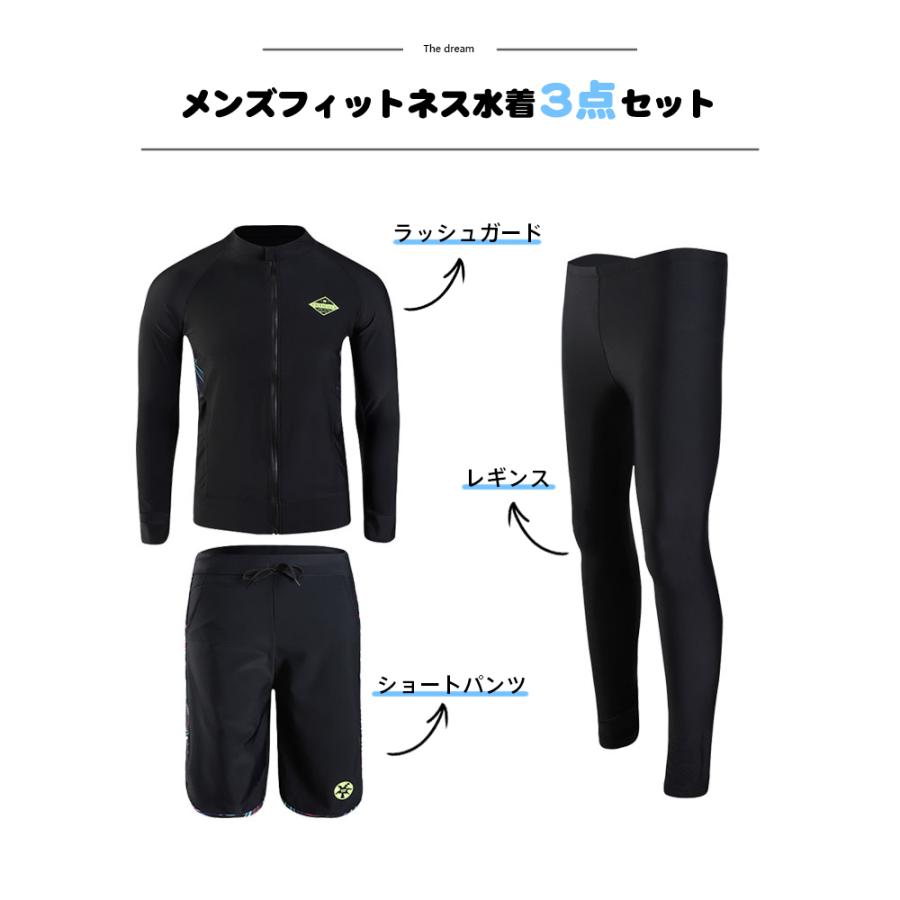 フィットネス水着 水着 メンズ ラッシュガード 上下セット 長袖 サーフ