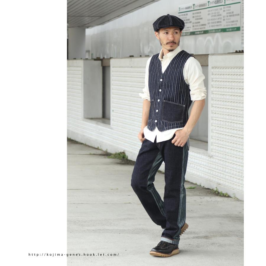 児島ジーンズ 公式通販 13oz バイカラー ストライプ ウォバッシュ