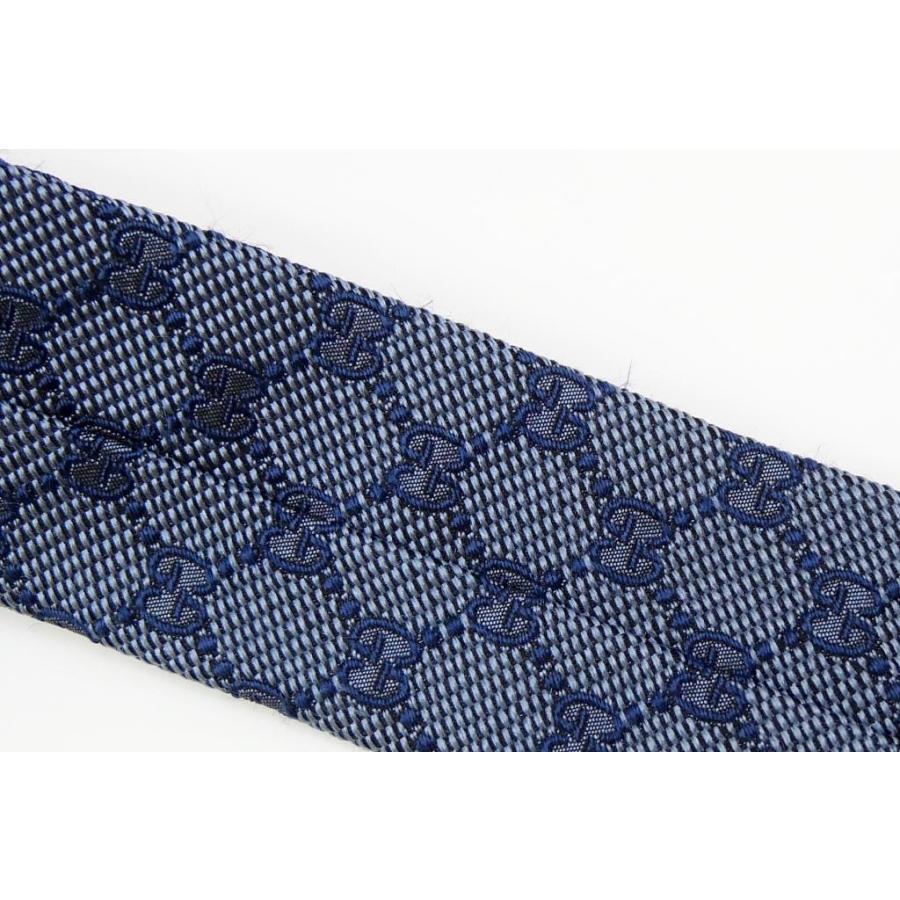 GUCCI（グッチ） ネクタイ GGシェリーライン ブルー系 シルク(69459