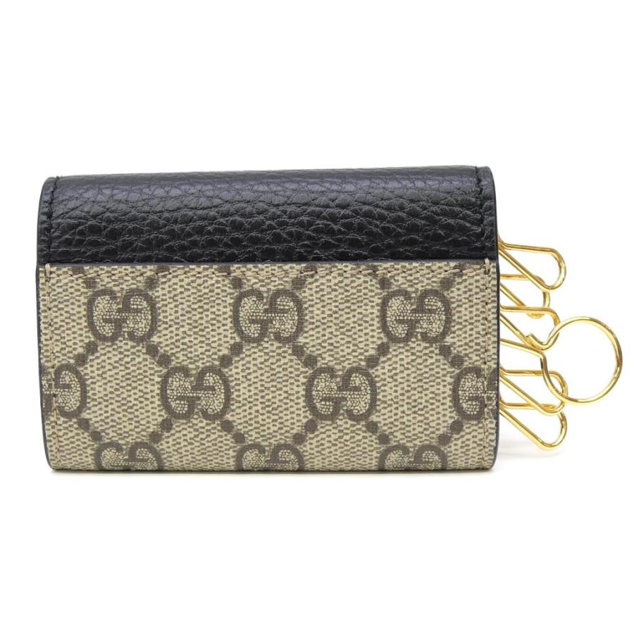 GUCCI（グッチ） ダブルG バイカラー キーケース 6連 刻印入り 黒