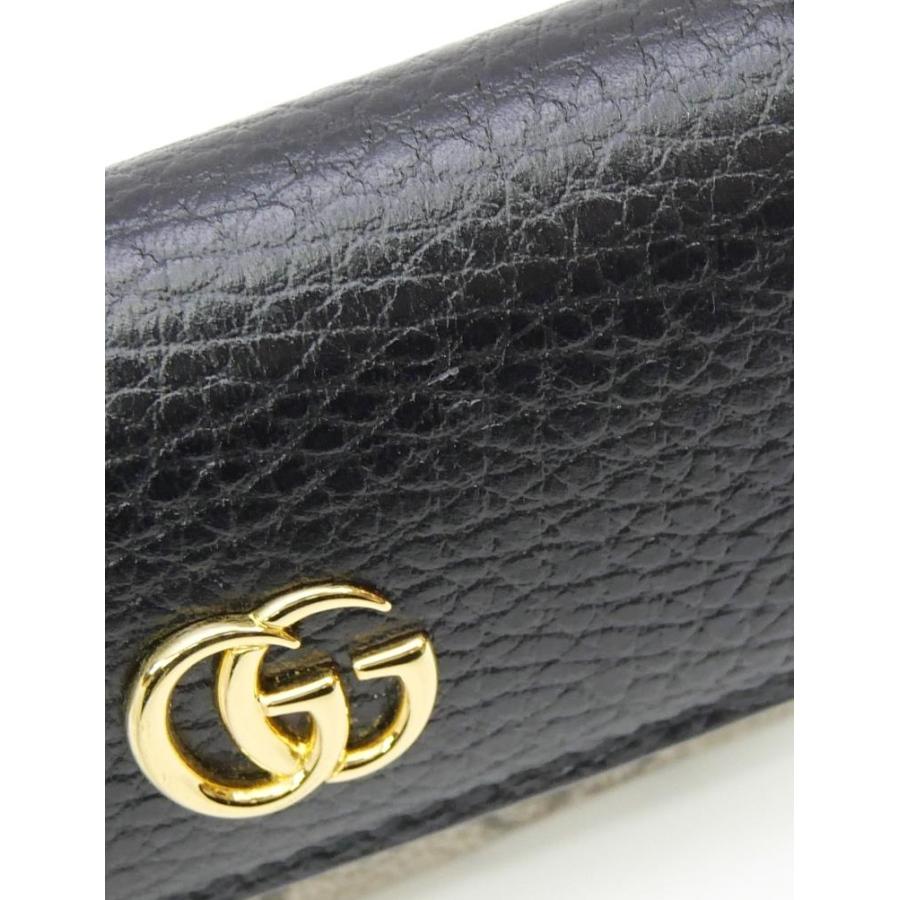 GUCCI（グッチ） ダブルG バイカラー キーケース 6連 刻印入り 黒