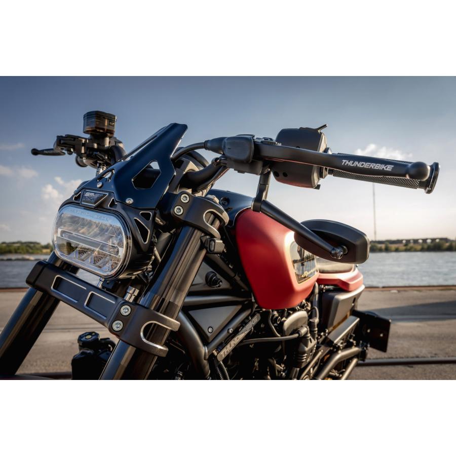 Thunderbike ミラーブラケットセット M10x1.25 (ブラック) スポーツ