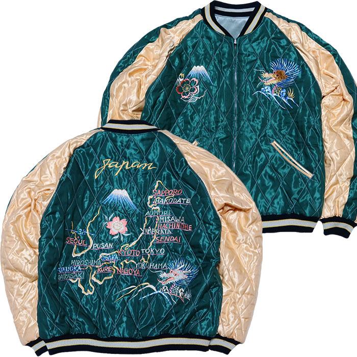 TAILOR TOYO テーラー東洋 スカジャン BLACK EAGLE×JAPAN MAP 鷲 地図