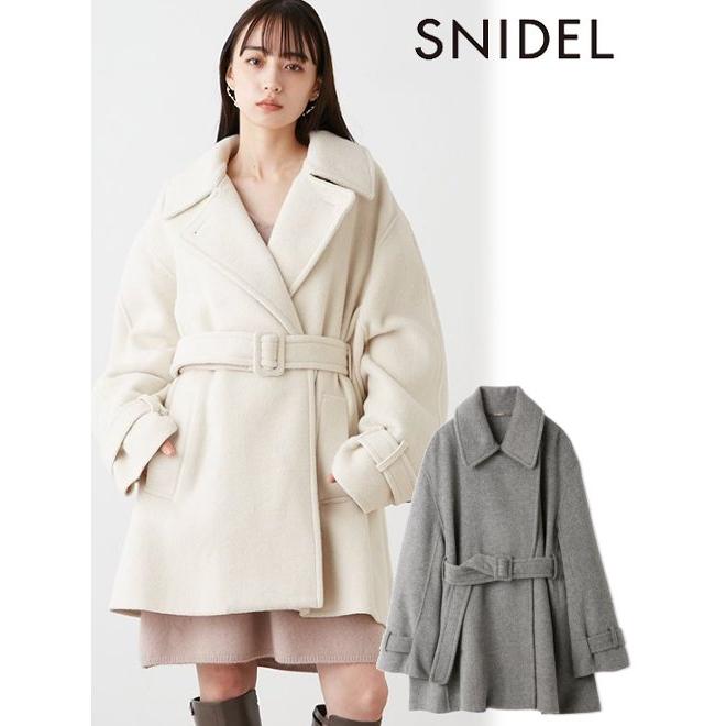 SNIDEL（スナイデル） ベルト付きミドル丈コート 23秋冬. SWFC235029