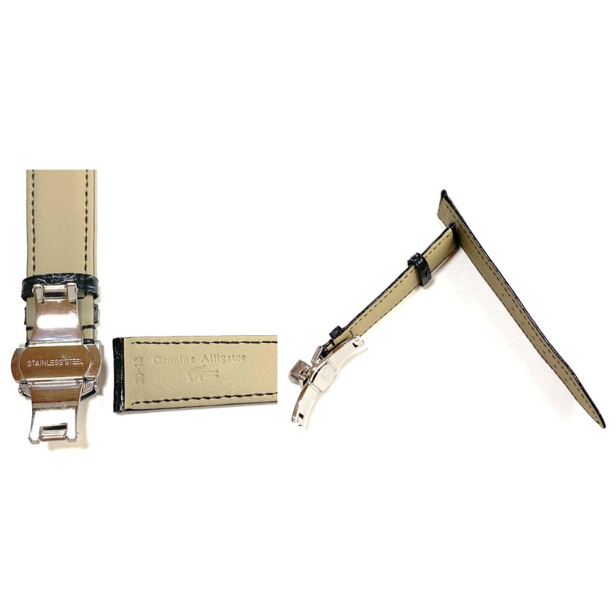 腕時計用 レザーベルト メンズ 20mm 本革 ワニ革 ロレックス用 互換