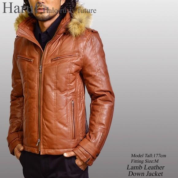 Haruf（ハルフ） 革ジャン レザージャケット メンズ 本革 レザーダウン