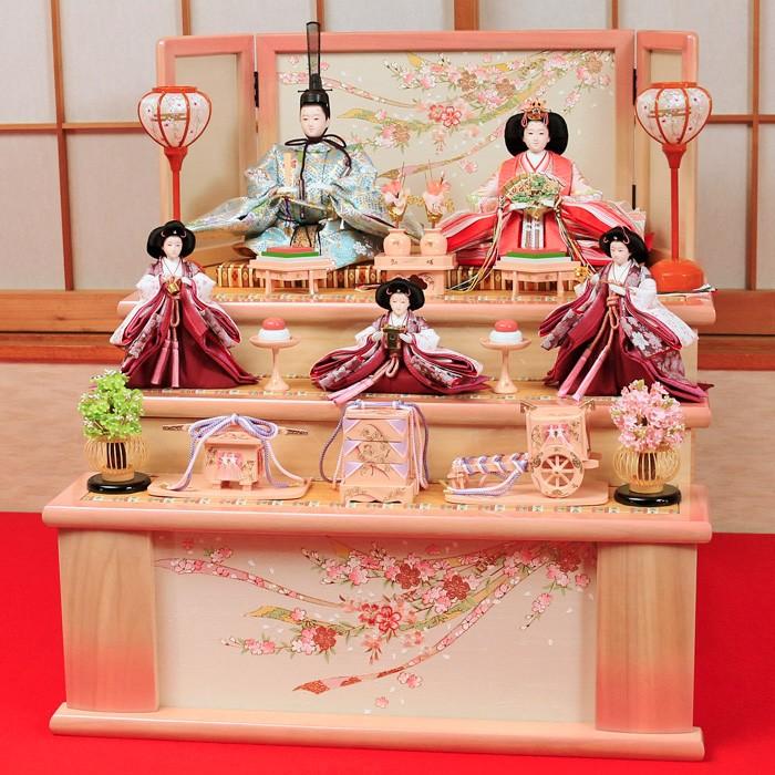 ひなせい 雛人形 三段飾り 収納飾り 「亜加莉雛」 おしゃれ 段飾り