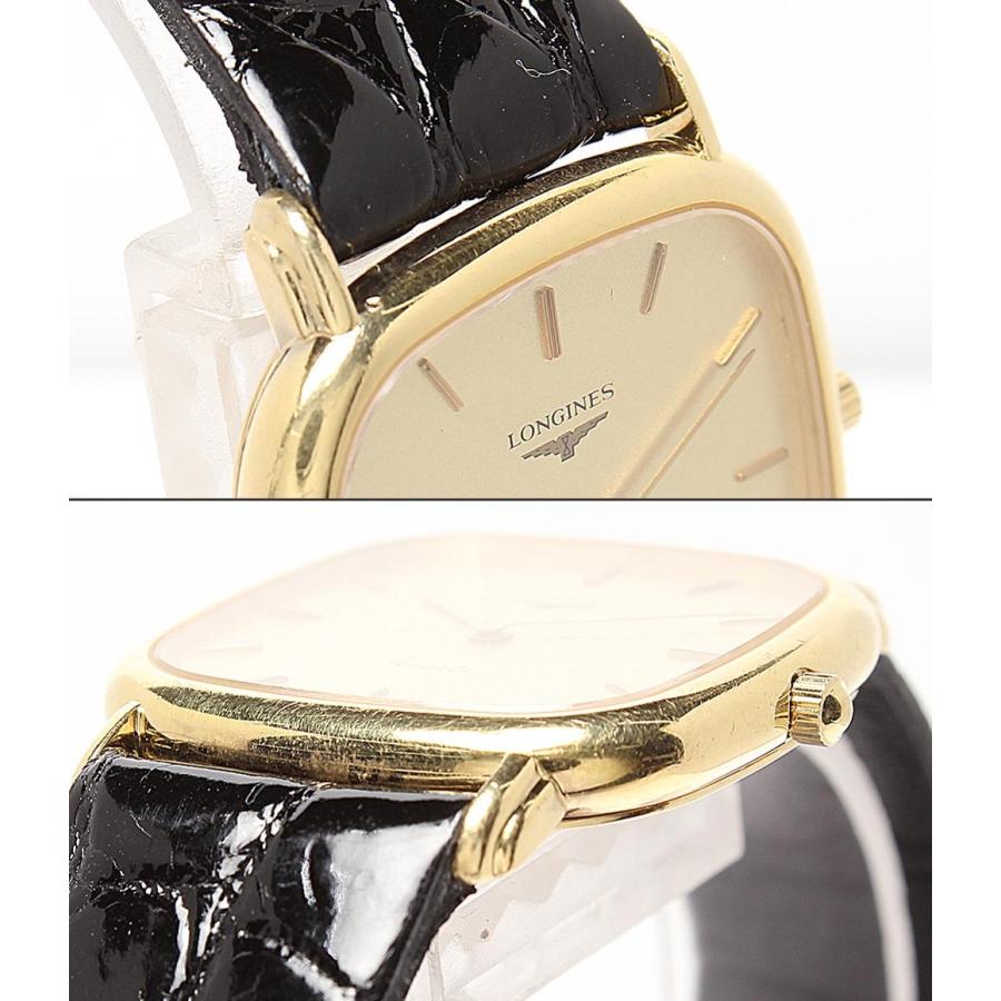 ロンジン 腕時計 K18 スクエア クオーツ ゴールド メンズ LONGINES