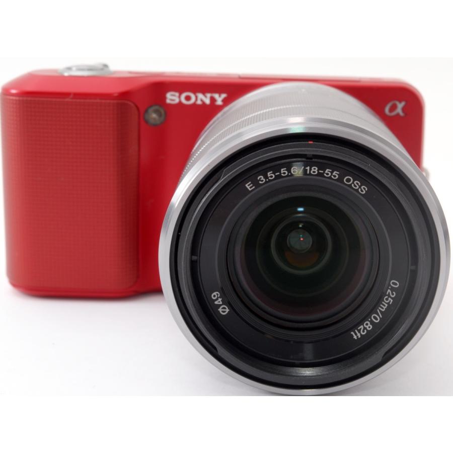 Sony NEX-3 レッド 望遠レンズ付き 18-200mm ミラーレス・クラッシック