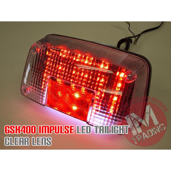 GSX400インパルス用LEDテールランプ クリアGK79A GK7CA IMPULSE ポン