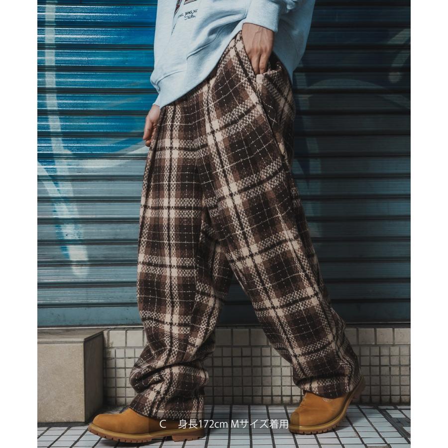 improves（インプローブス） ワイドパンツ メンズ チェック柄 大きめ