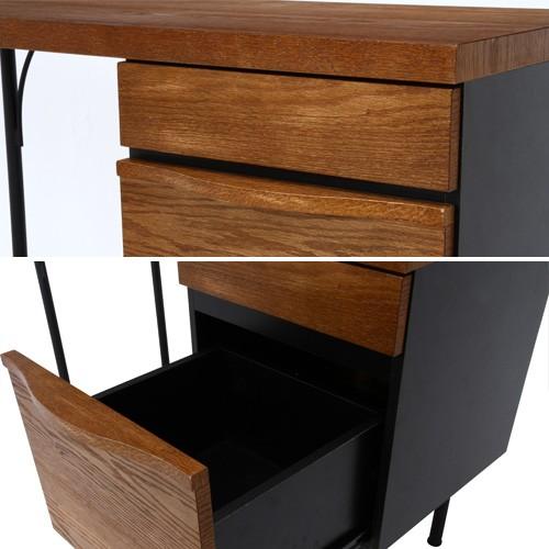 デスク アンティーク風 アイアン脚 木製 おしゃれ 天然木 北欧風