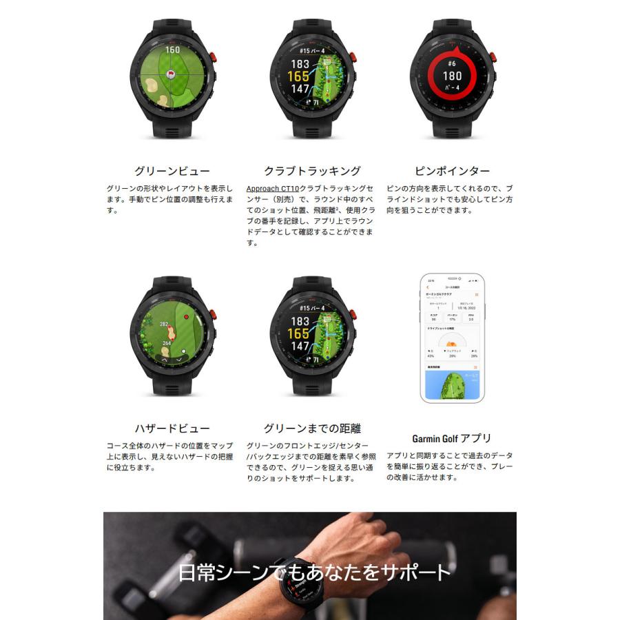 Approach ゴルフウォッチ ガーミン GARMIN S70 47mm Black (010-02746