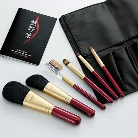 熊野筆 筆の心 化粧筆 6本セット 専用ケース付き 箱入り メイクブラシ