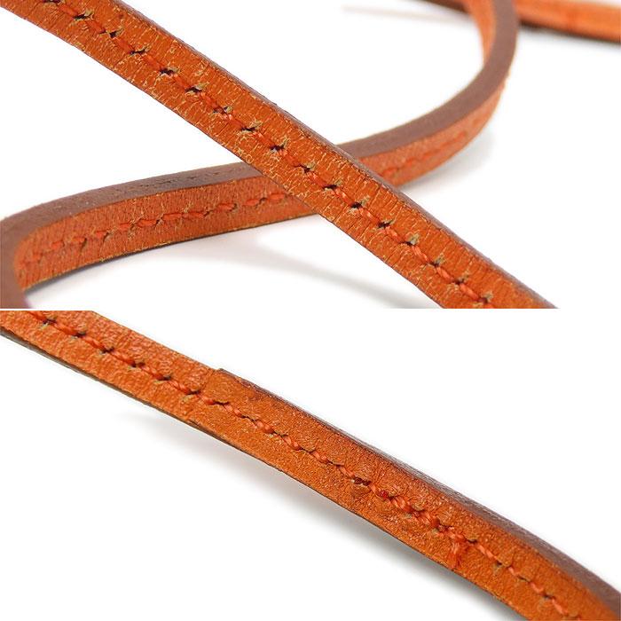 HERMES（エルメス） 送料無料 ラニエール ネックレス レザー オレンジ
