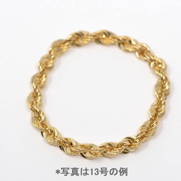 オシャレな ロープチェーン リング 指輪 18金 k18 18k レディース 15号