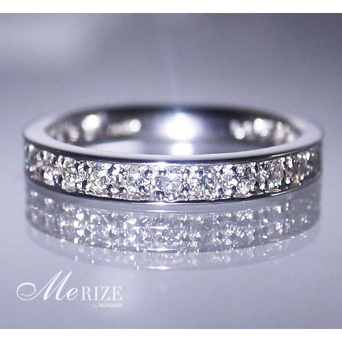 天然 ダイヤ 0.51ct エタニティ リング フチあり ピンキー対応可 K18