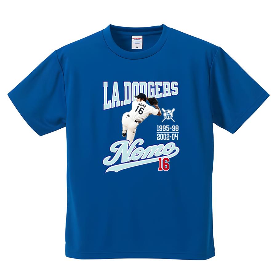 野茂英雄 グッズ Tシャツ ドジャース トルネード投法 16 背番号