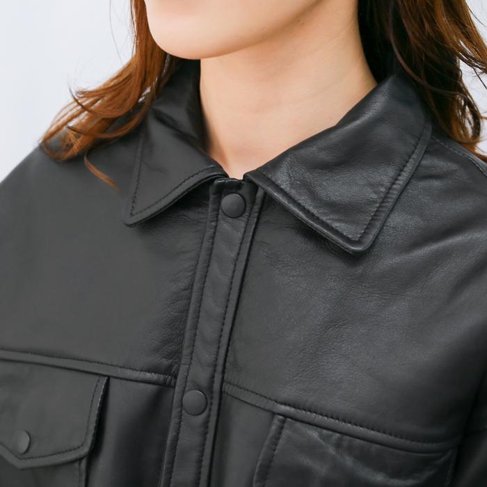 レザーシャツ 革シャツ レザージャケット 革ジャン レディース 秋冬