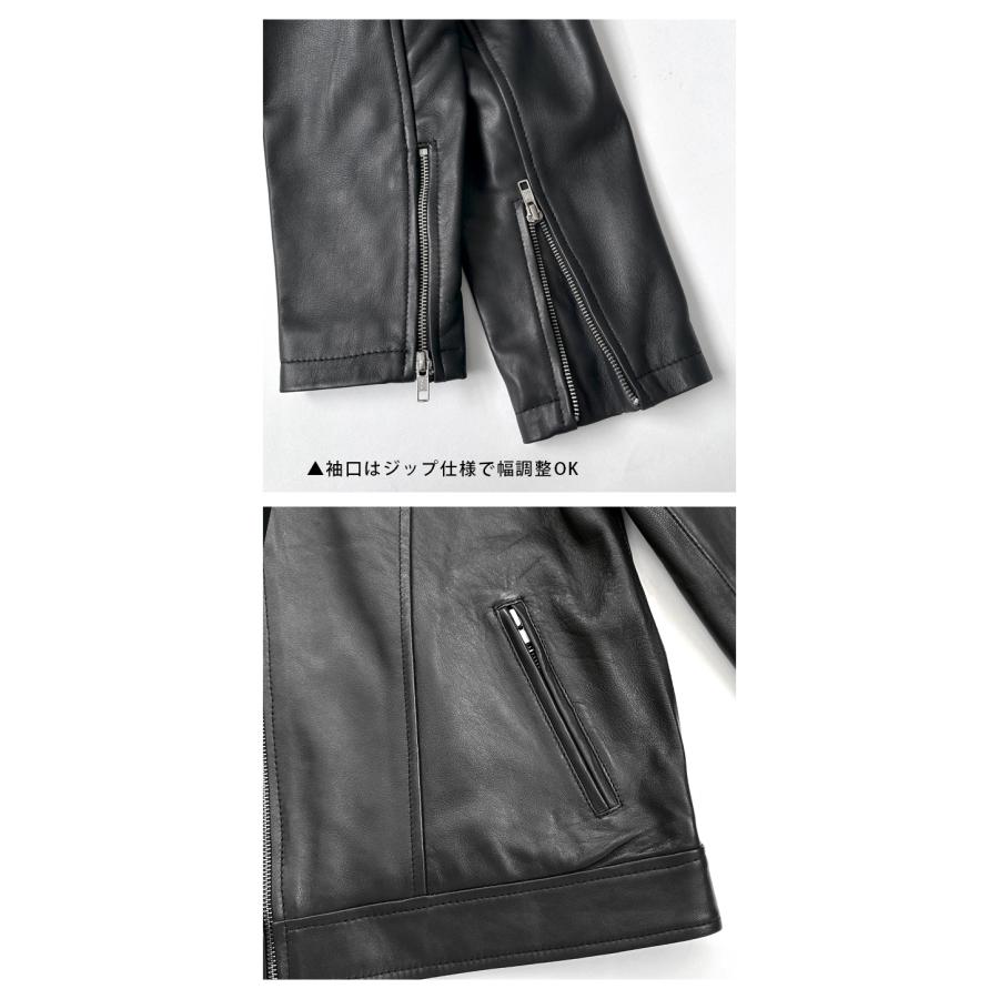 レザージャケット ライダース シングル 革ジャン メンズ 冬 本革