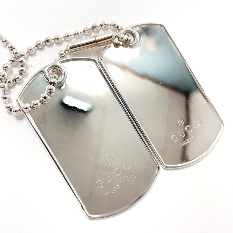 GUCCI（グッチ） ネックレス ドッグタグ ダブルプレート ボール