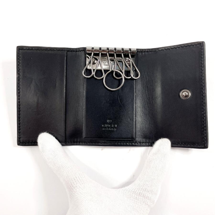 GUCCI（グッチ） キーケース 6連 シマレザー 138093 鍵 ブラック