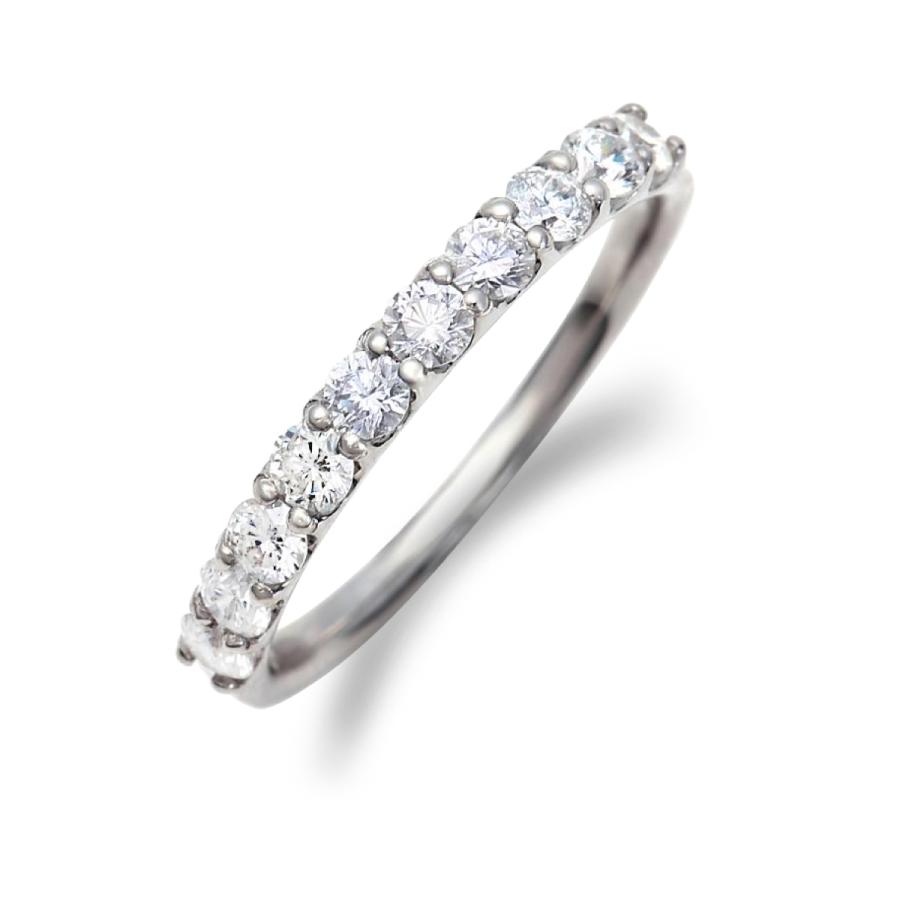 ハーフ エタニティリング ダイヤ 0.5ct プラチナ Pt 指輪 リング 天然