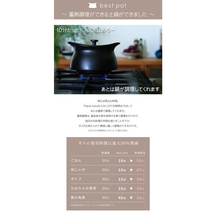 ベストポット bestpot 土鍋 炊飯20cm/直火用/3合まで/2L/正規販売店