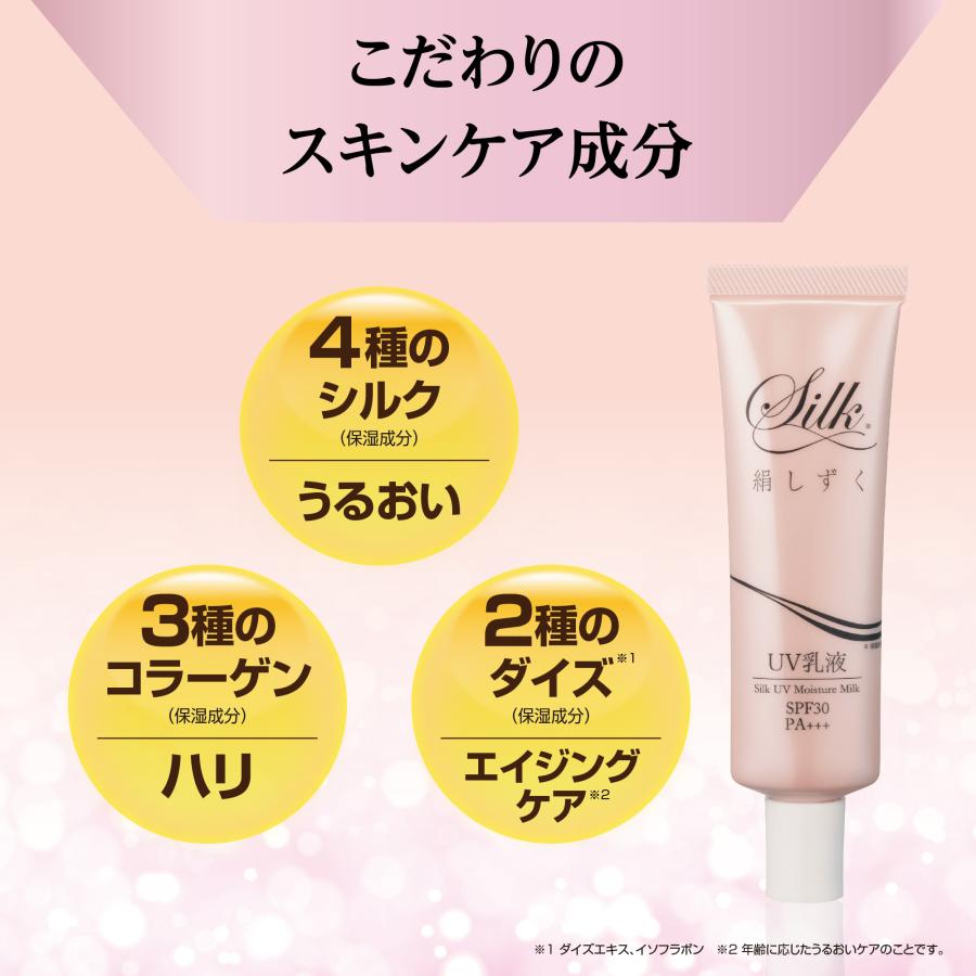 絹しずく UV乳液 30g 化粧下地 シルク配合 石けんで落とせる 日焼け