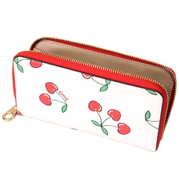 COACH（コーチ） 長財布 レザー チェリー さくらんぼ プリント ロゴ
