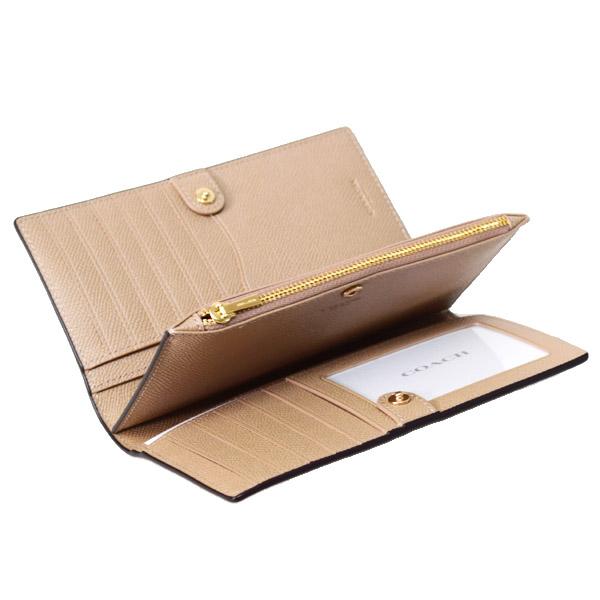 COACH（コーチ） 長財布 クロスグレインレザー ロゴ スリム ジップ