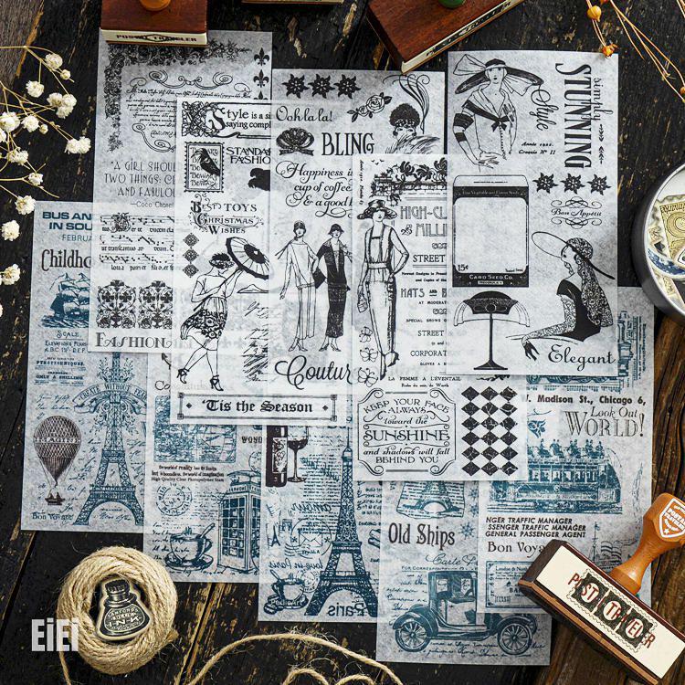 シールブック ステッカーブック 20枚/冊 マステシール ヴィンテージ