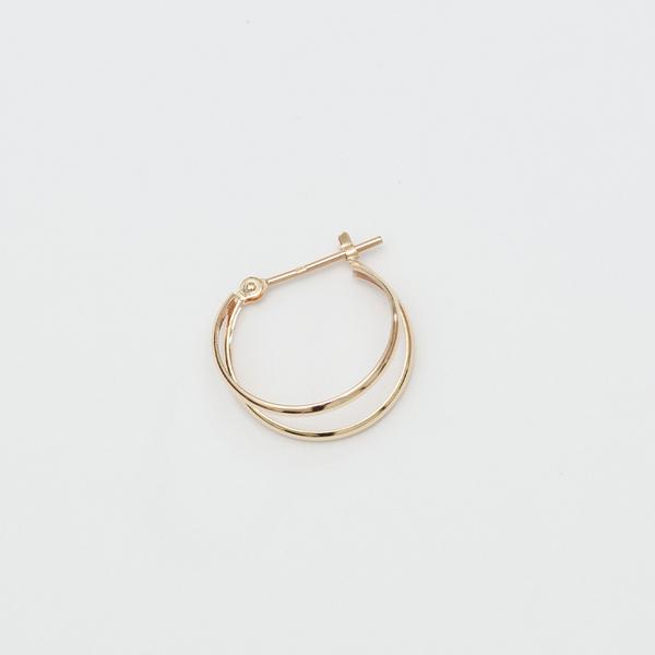 Jewel closet by L&Co. ピアス レディース メンズ 2連 フープ 地金 K10