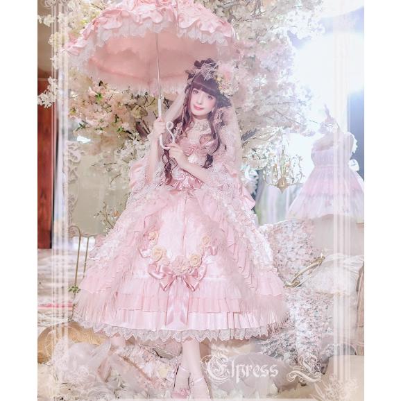 ドレスワンピース Elpress L 青木美沙子さんコラボ 七分袖 ミディアム