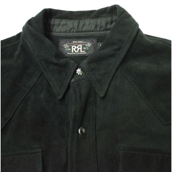 新品 RRL ダブルアールエル スリムフィット スエードウエスタンシャツ