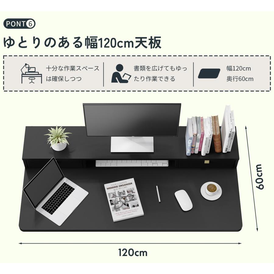 FlexiSpot 天板 黒 卓上台付き 電動昇降デスク デスク 昇降 120