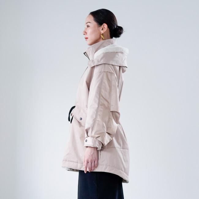 SALE 50%OFF) Lallia Mu ラリアムー ボアフード パファー ミドルコート