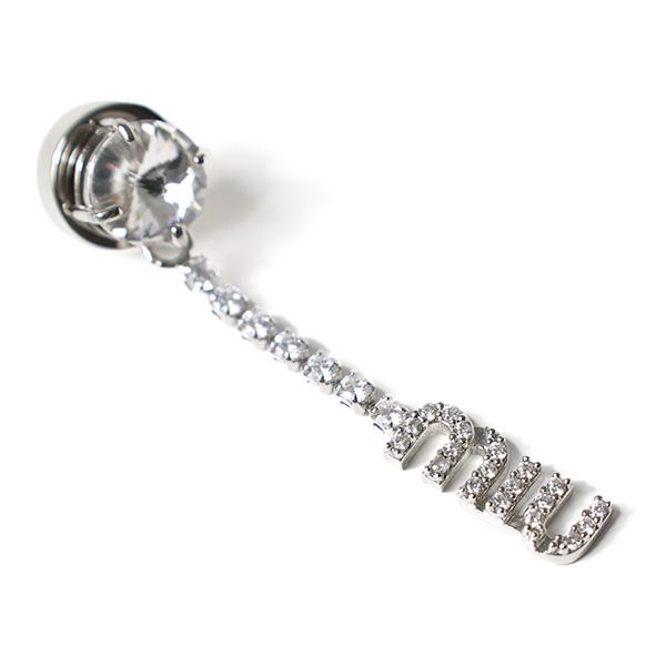 miu miu（ミュウミュウ） ピアス Crystal Logo Earrings 5IO058 2DNC