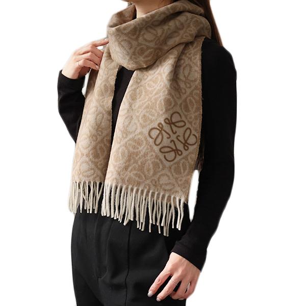 LOEWE（ロエベ） マフラー Wool Cashmire Anagram Scarf アナグラム