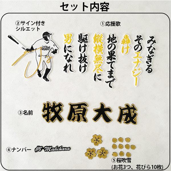 納期注意【ソフトバンク ホークス 刺繍ワッペン 5点セット】【桜/金