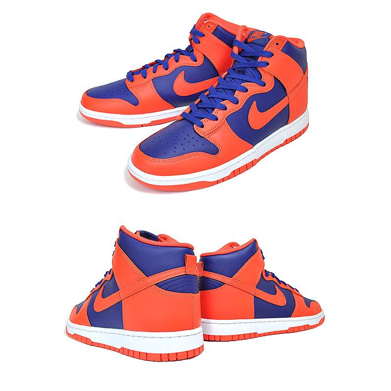 ダンク（NIKE） NIKE DUNK HI RETRO orange/orange-deep royal blue