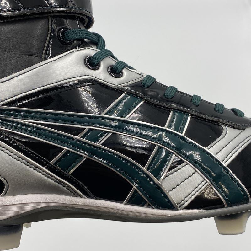 ASICS（アシックス） 【サイズ交換送料無料】ブラック×Dグリーン 野球