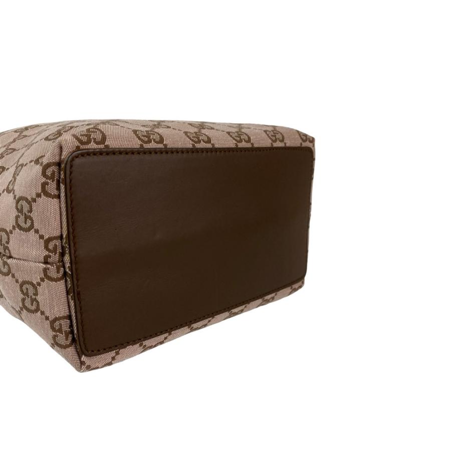 GUCCI（グッチ） 極 美品 袋付 GG キャンバス レザー 本革 ミニ トート