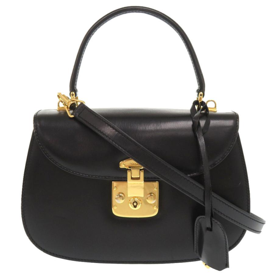 GUCCI（グッチ） レディロック レザー ブラック ゴールド金具 000 46