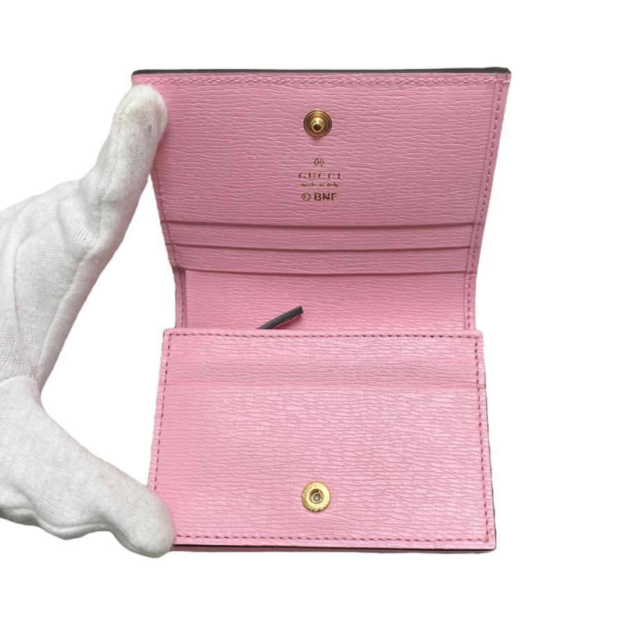 GUCCI（グッチ） 2つ折り財布 ばなにゃコラボ 701009 レザー ピンク