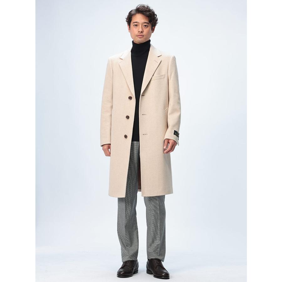 チェスターコート メンズ ビジネス 紳士 カシミヤ100％ シングル M L