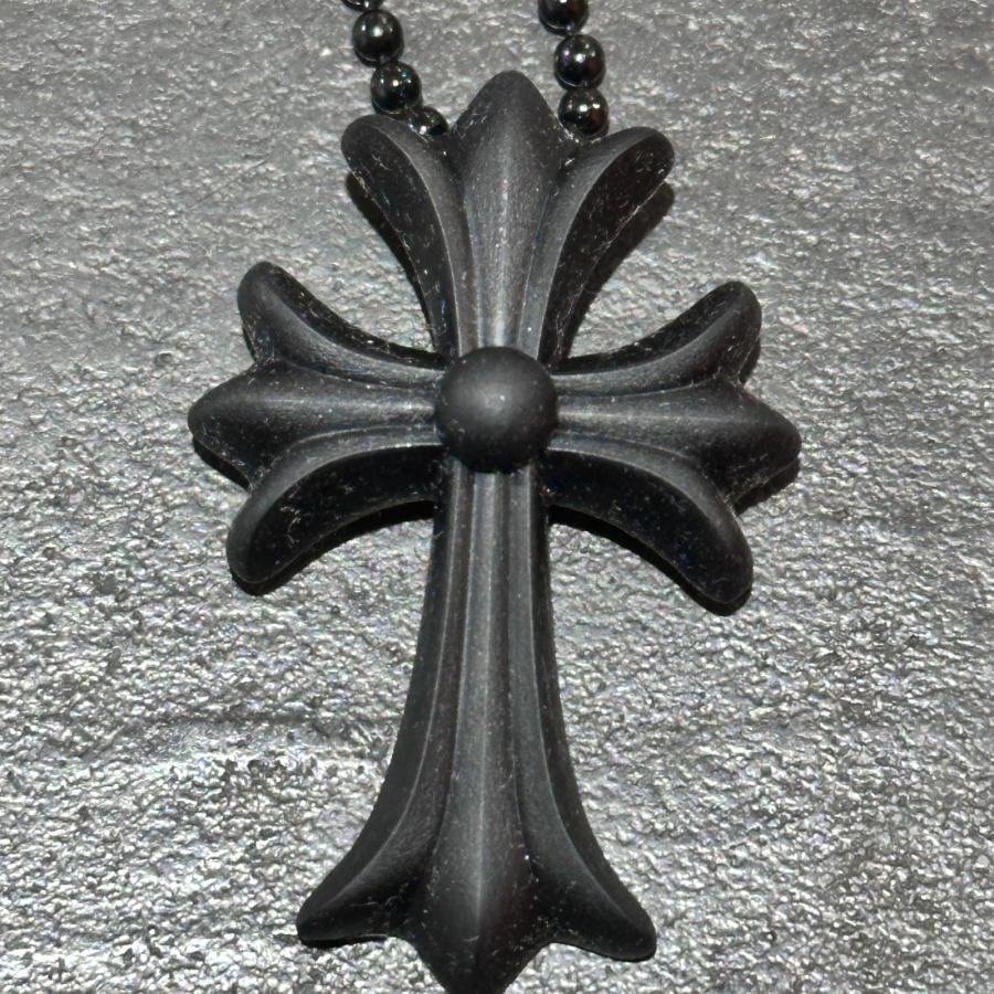未使用 CHROME HEARTS ラバーネックレス シリコン クロス ネックレス