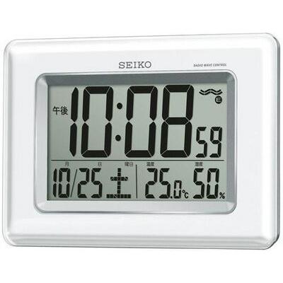 壁掛け時計 電波時計 デジタル 掛け時計 見やすい 大型液晶 日付 曜日