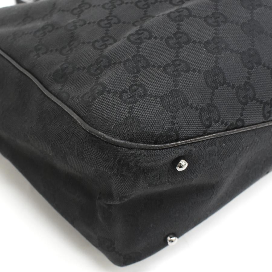 GGキャンバス グッチ トートバッグ 203419 レザー ブラック GUCCI